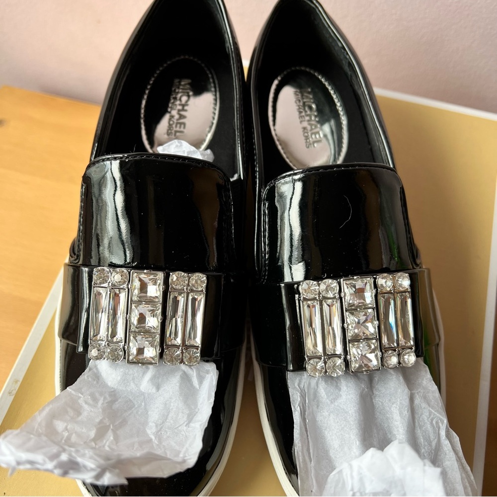 MICHAEL Michael Kors Black Sneakers with Silver Accents
